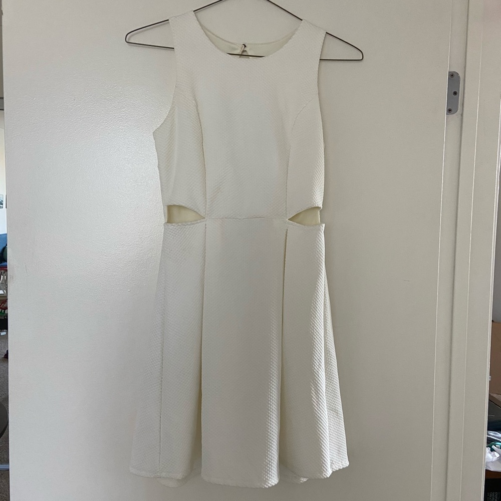 Francescas White Cut-Out Skater Dress